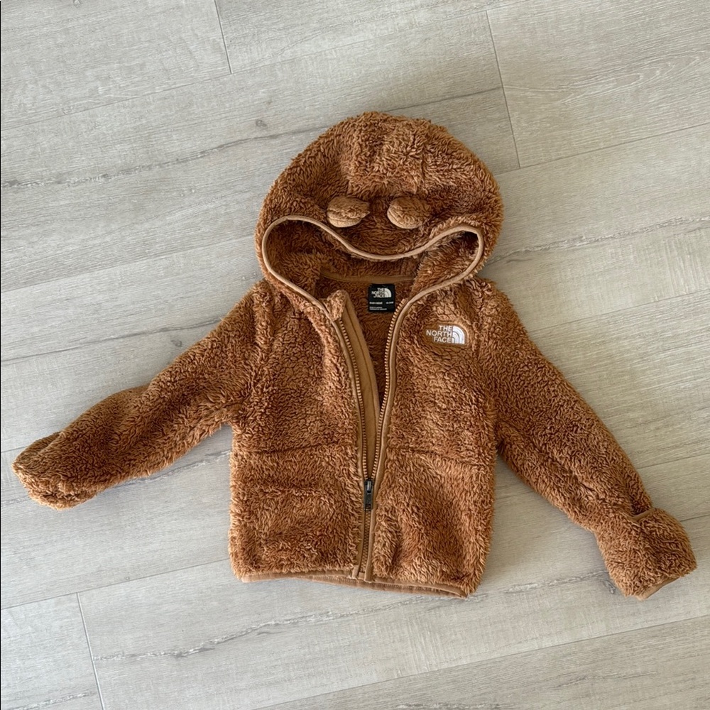 The North Face Toddler Sherpa Hoodie 18-24M | Tan Fuzzy Bear Zip Jacket 🧸